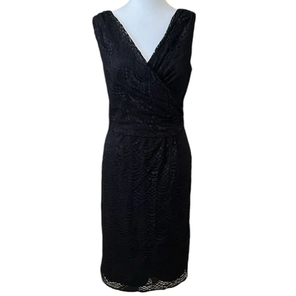 Adrianna Papell Black Lace Dress